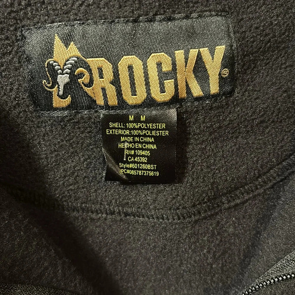 Rocky Men's Vest Black Heated Fleece Full Zip size M - Picture 3 of 9
